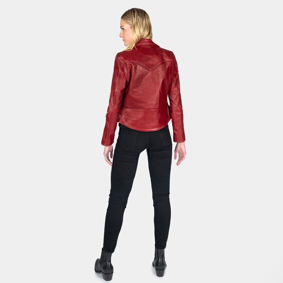 NWT Straight to Hell Defector Leather Jacket in Burgundy - S - Picture 9 of 14